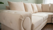 Colosseum Cream Velvet Corner Sofa – view 4