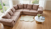 Colosseum Grey Velvet Corner Sofa – view 7