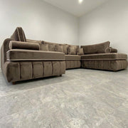 Atrium Large Velvet U Sofa – view 3