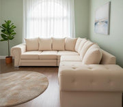 Colosseum Cream Velvet Corner Sofa – view 3