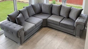 Colosseum Grey Velvet Corner Sofa – view 4