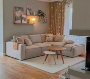 Belgravia Beige Chaise Sofa – view 1