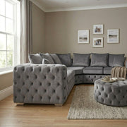 Regency Chesterfield Velvet Corner Sofa – view 14
