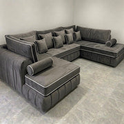 Atrium Large Velvet U Sofa – view 14