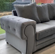 Colosseum Grey Velvet Corner Sofa – view 2
