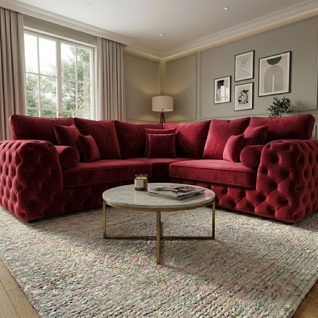 Regency Chesterfield Velvet Corner Sofa – view 1