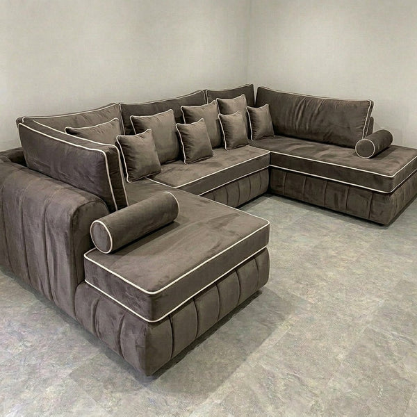 Atrium Large Velvet U Sofa – view 1
