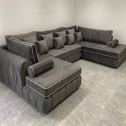 Atrium Large Velvet U Sofa – view 4