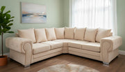 Colosseum Cream Velvet Corner Sofa – view 1